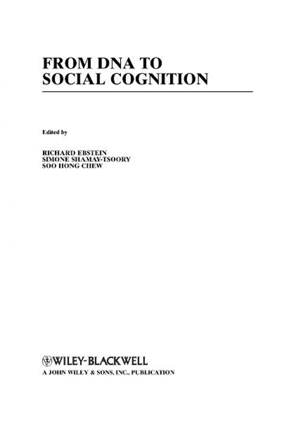 Big bigCover of From DNA to Social Cognition
