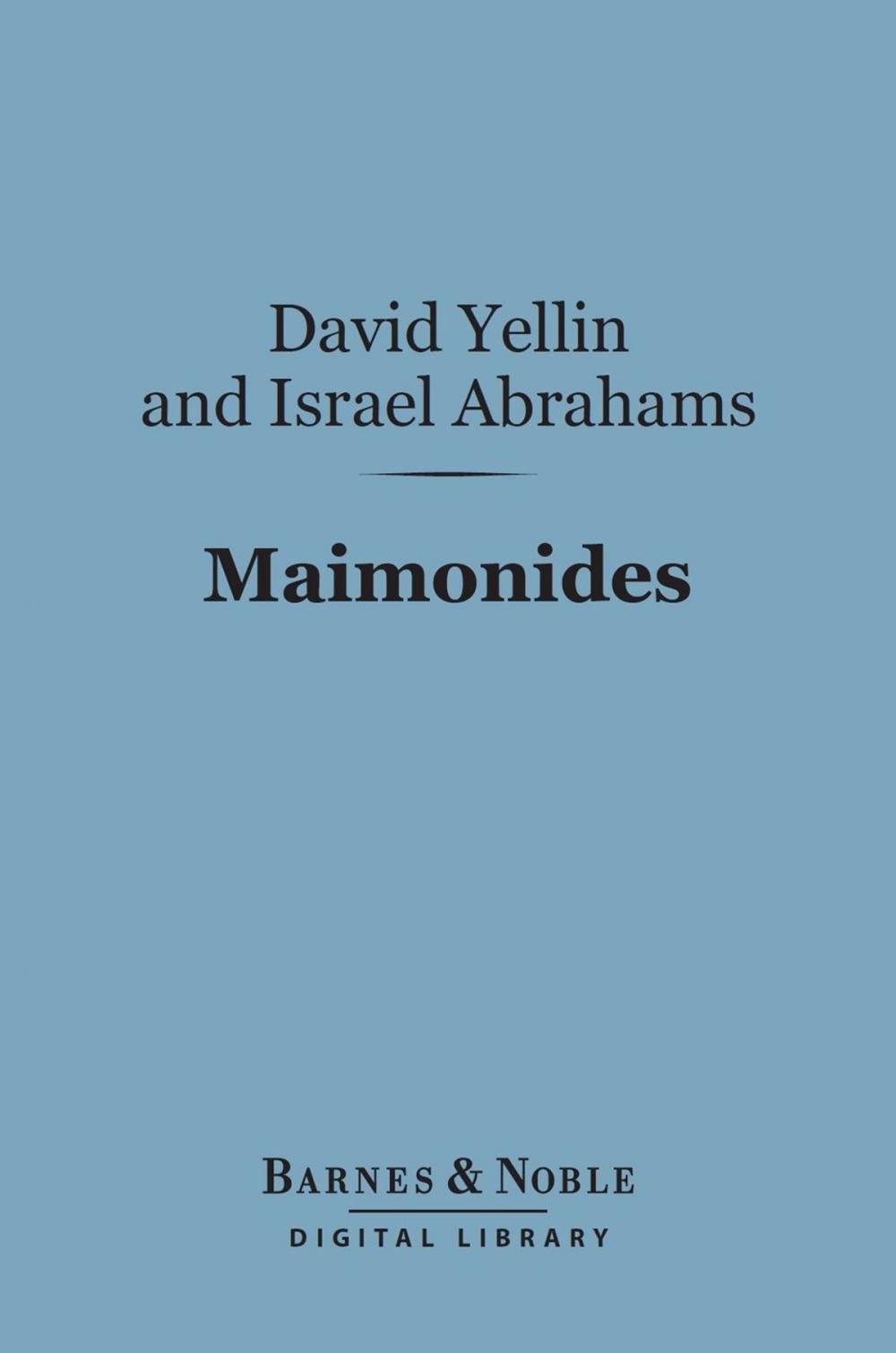 Big bigCover of Maimonides (Barnes & Noble Digital Library)