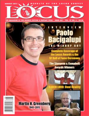 Book cover of Locus Magazine, Issue 607, August 2011