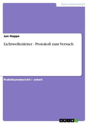 Cover of the book Lichtwellenleiter - Protokoll zum Versuch by Georg Schilling