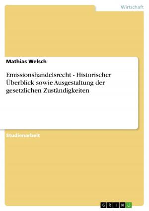 Cover of the book Emissionshandelsrecht - Historischer Überblick sowie Ausgestaltung der gesetzlichen Zuständigkeiten by Chris Muszalik