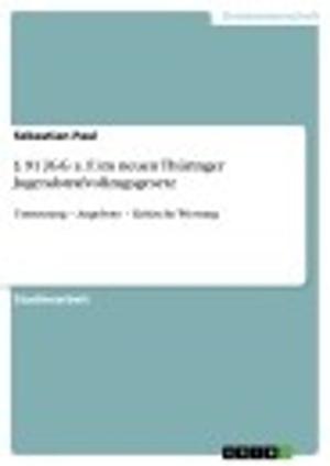 Cover of the book § 91 JGG a. F. im neuen Thüringer Jugendstrafvollzugsgesetz by Fabian Blüsch