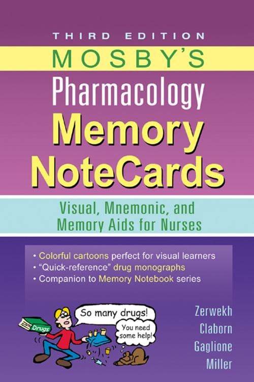Cover of the book Mosby's Pharmacology Memory NoteCards by JoAnn Zerwekh, Jo Carol Claborn, Tom Gaglione, Elsevier Health Sciences