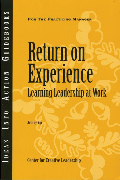 Cover of the book Return on Experience by Center for Creative Leadership (CCL), Jeffrey Yip, Wiley