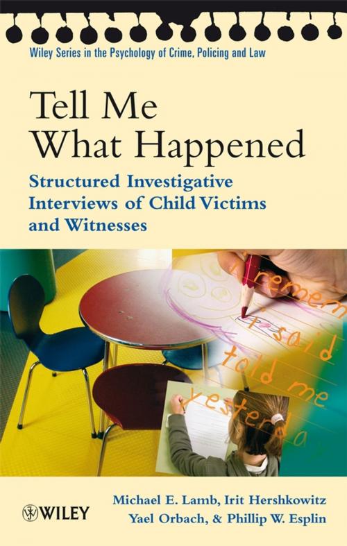 Cover of the book Tell Me What Happened by Michael E. Lamb, Irit Hershkowitz, Yael Orbach, Phillip W. Esplin, Wiley