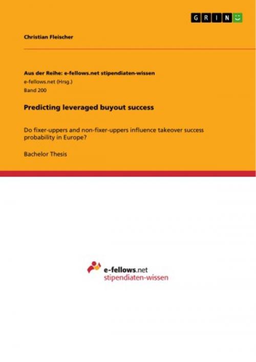 Cover of the book Predicting leveraged buyout success by Christian Fleischer, GRIN Publishing