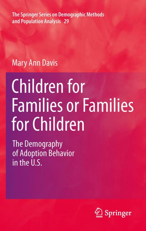 Cover of the book Children for Families or Families for Children by Mary Ann Davis, Springer Netherlands