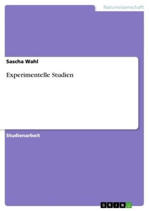 Cover of the book Experimentelle Studien by Ariane Keblat