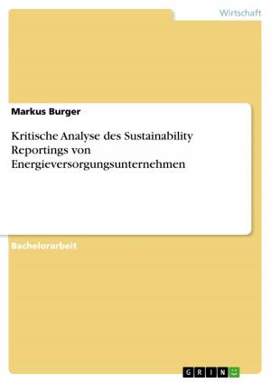 Cover of the book Kritische Analyse des Sustainability Reportings von Energieversorgungsunternehmen by Marcel Fidelak