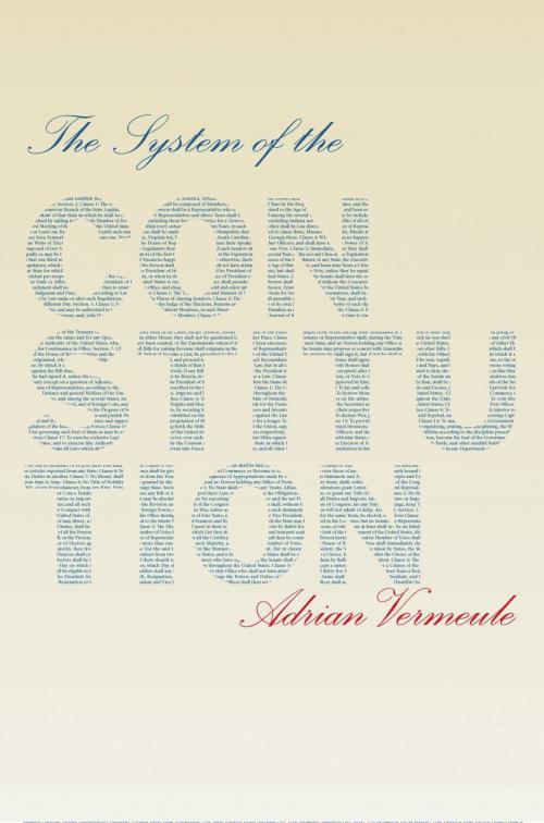 Cover of the book The System of the Constitution by Adrian Vermeule, Oxford University Press