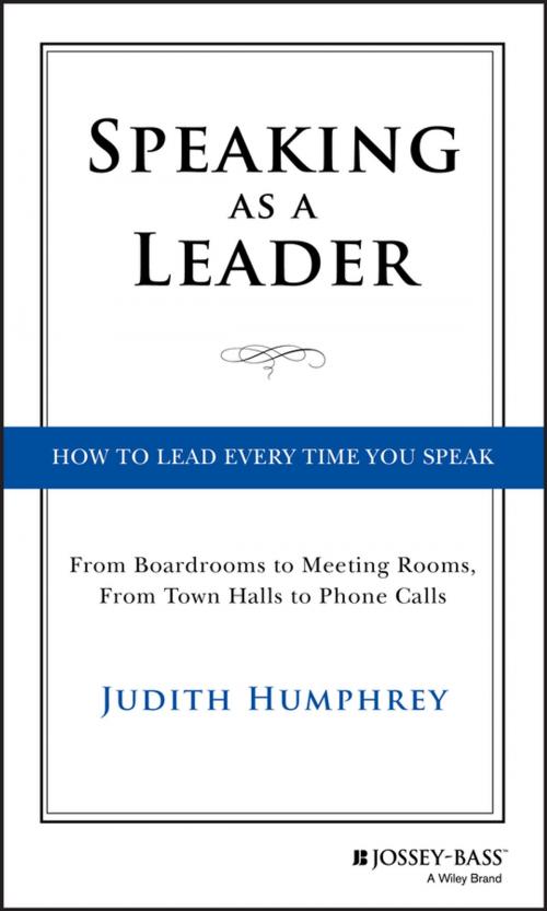 Cover of the book Speaking As a Leader by Judith Humphrey, Wiley