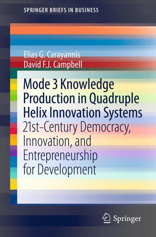 Cover of the book Mode 3 Knowledge Production in Quadruple Helix Innovation Systems by Elias G. Carayannis, David F.J. Campbell, Springer New York