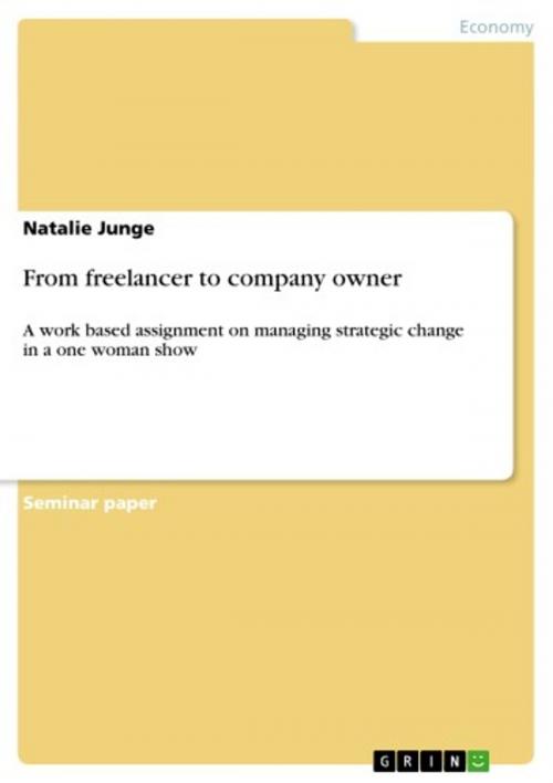 Cover of the book From freelancer to company owner by Natalie Junge, GRIN Verlag