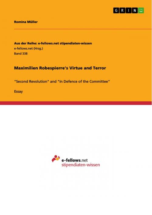 Cover of the book Maximilien Robespierre's Virtue and Terror by Romina Müller, GRIN Publishing