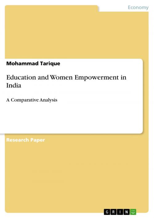 Cover of the book Education and Women Empowerment in India by Mohammad Tarique, GRIN Publishing