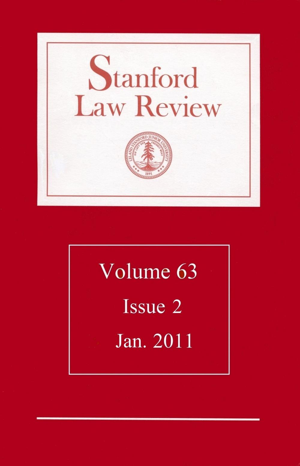 Big bigCover of Stanford Law Review: Volume 63, Issue 2 - January 2011