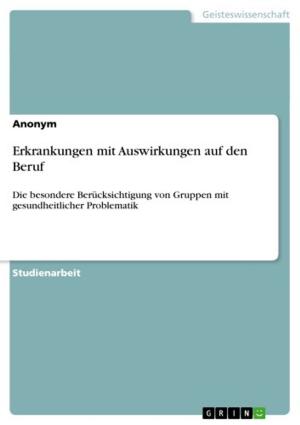 Cover of the book Erkrankungen mit Auswirkungen auf den Beruf by Martin Giese