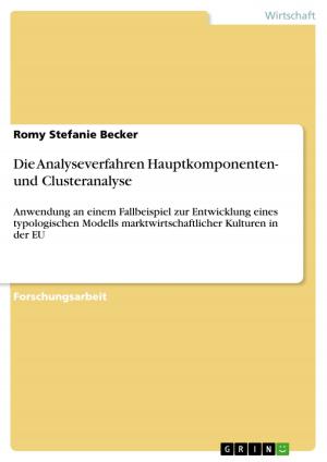 Cover of the book Die Analyseverfahren Hauptkomponenten- und Clusteranalyse by Bastian Knobloch