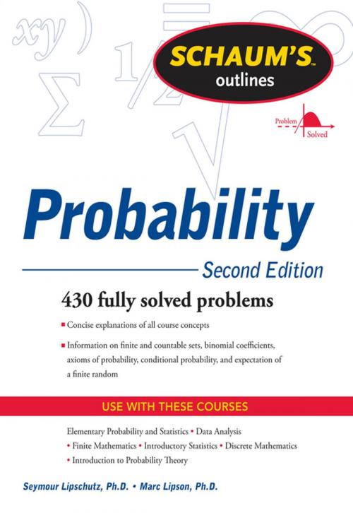 Cover of the book Schaum's Outline of Probability, Second Edition by Seymour Lipschutz, Marc Lipson, McGraw-Hill Education