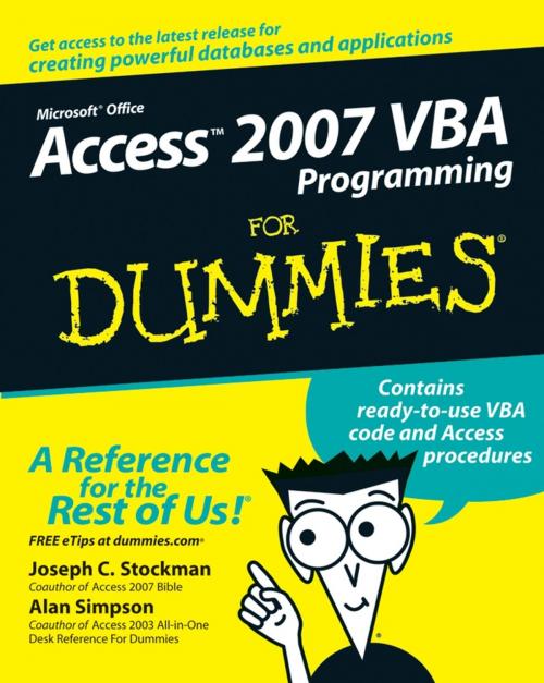 Cover of the book Access 2007 VBA Programming For Dummies by Joseph C. Stockman, Alan Simpson, Wiley