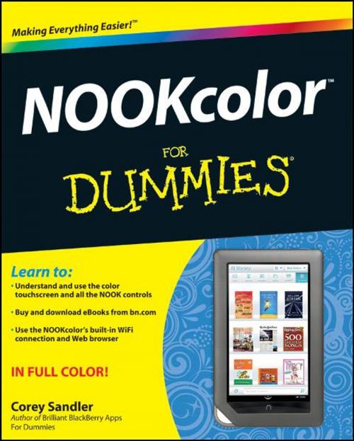 Cover of the book NOOKcolor For Dummies by Corey Sandler, Wiley