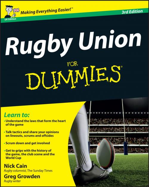 Cover of the book Rugby Union For Dummies by Nick Cain, Greg Growden, Wiley