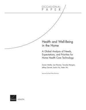 Cover of the book Health and Well-Being in the Home by Jeremiah Goulka, Carl Matthies, Emma Disley, Paul Steinberg