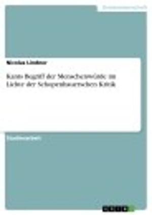 Book cover of Kants Begriff der Menschenwürde im Lichte der Schopenhauerschen Kritik