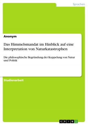 Cover of the book Das Himmelsmandat im Hinblick auf eine Interpretation von Naturkatastrophen by Diana Domanski