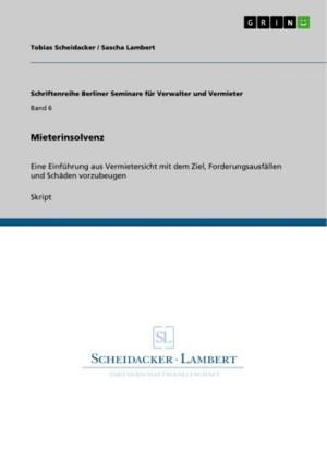 Cover of the book Mieterinsolvenz by Timo Dersch