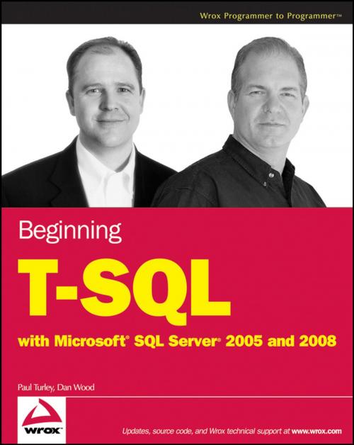 Cover of the book Beginning T-SQL with Microsoft SQL Server 2005 and 2008 by Paul Turley, Dan Wood, Wiley