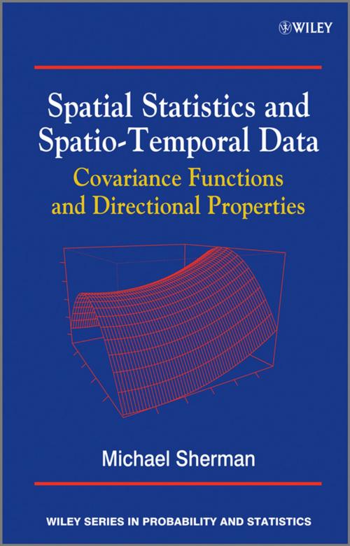 Cover of the book Spatial Statistics and Spatio-Temporal Data by Michael Sherman, Wiley