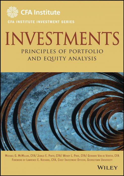 Cover of the book Investments by Gerhard Van de Venter, Michael McMillan, Jerald E. Pinto, Wendy L. Pirie, Wiley