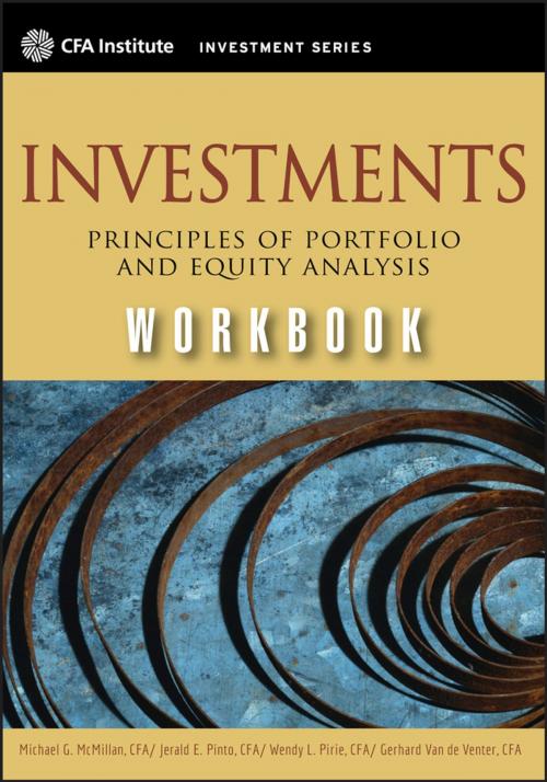 Cover of the book Investments Workbook by Gerhard Van de Venter, Michael McMillan, Jerald E. Pinto, Wendy L. Pirie, Wiley