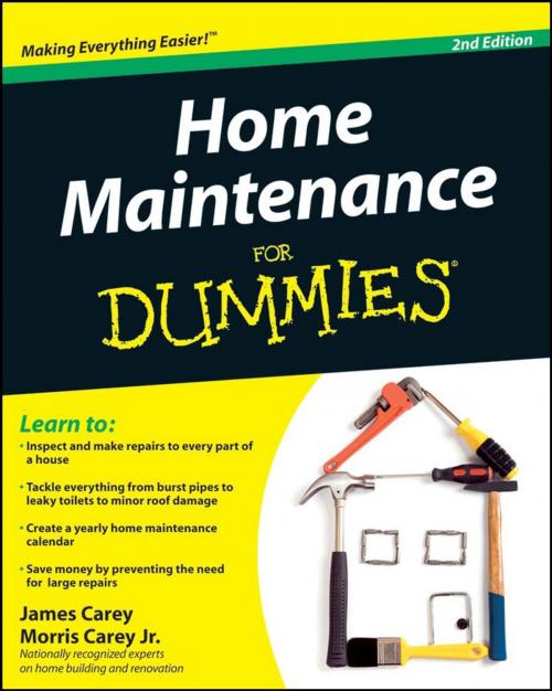 Cover of the book Home Maintenance For Dummies by James Carey, Morris Carey, Wiley