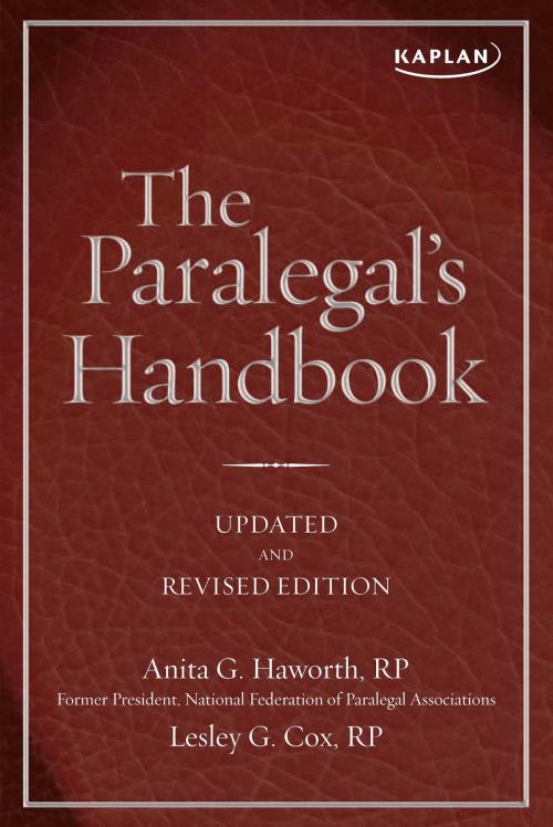 Cover of the book The Paralegal's Handbook by Anita Haworth, Lesley Cox, Kaplan Publishing