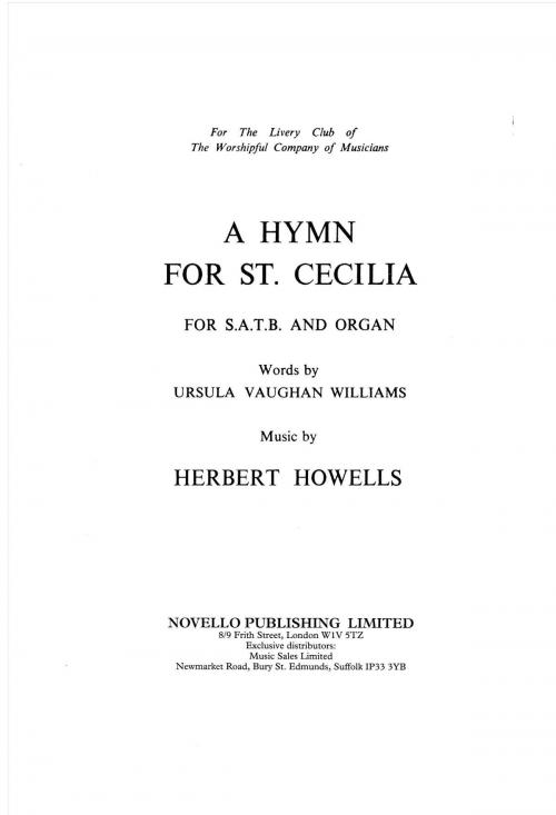 Cover of the book Herbert Howells: Hymn For St Cecilia by Herbert Howells, Music Sales Limited