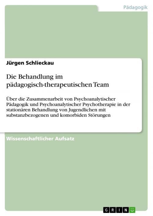 Cover of the book Die Behandlung im pädagogisch-therapeutischen Team by Jürgen Schlieckau, GRIN Verlag
