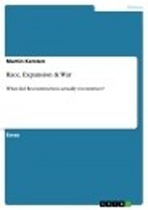 Cover of the book Race, Expansion & War by Martin Kersten, GRIN Publishing
