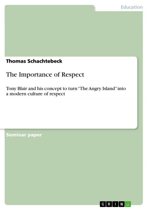 Cover of the book The Importance of Respect by Thomas Schachtebeck, GRIN Publishing
