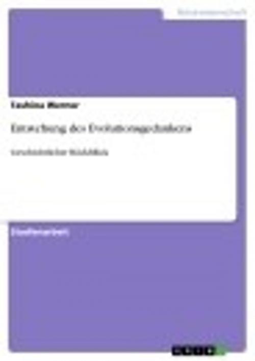 Cover of the book Entstehung des Evolutionsgedankens by Tashina Werner, GRIN Verlag