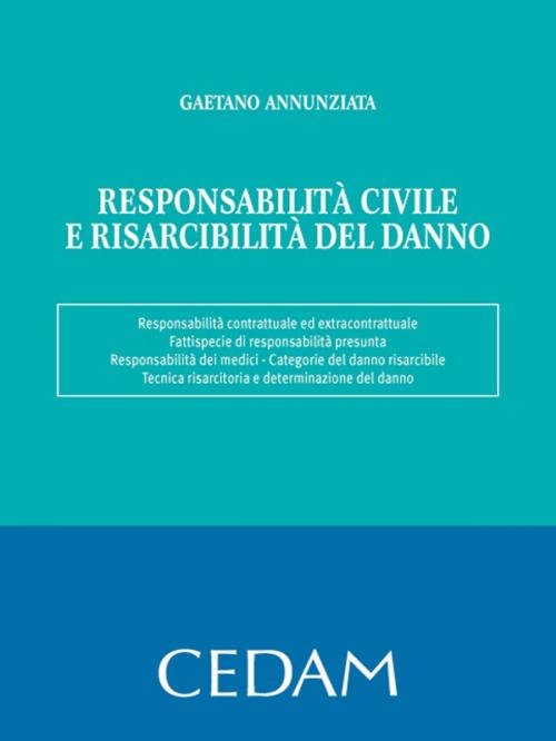 Cover of the book Responsabilità civile e risarcibilità del danno by Annunziata Gaetano, Cedam