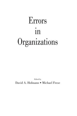 Cover of the book Errors in Organizations by John Whitelegg