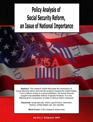 Cover of the book Policy Analysis of Social Security Reform, an Issue of National Importance by J. Eric