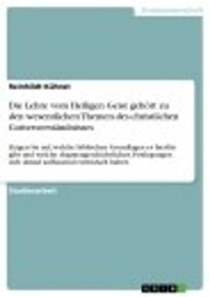 Cover of the book Die Lehre vom Heiligen Geist gehört zu den wesentlichen Themen des christlichen Gottesverständnisses by Philippe Zwick Eby