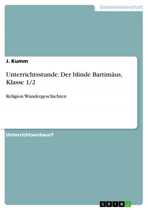 Cover of the book Unterrichtsstunde: Der blinde Bartimäus, Klasse 1/2 by Alexander Welker