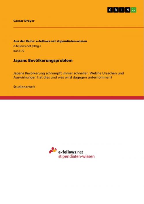 Cover of the book Japans Bevölkerungsproblem by Caesar Dreyer, GRIN Verlag