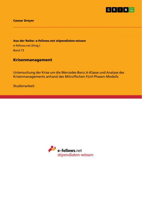 Cover of the book Krisenmanagement by Caesar Dreyer, GRIN Verlag