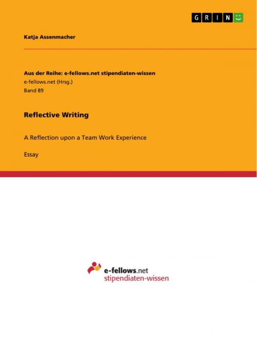 Cover of the book Reflective Writing by Katja Assenmacher, GRIN Publishing