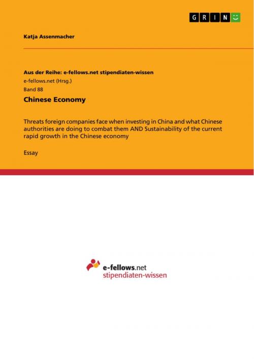 Cover of the book Chinese Economy by Katja Assenmacher, GRIN Verlag